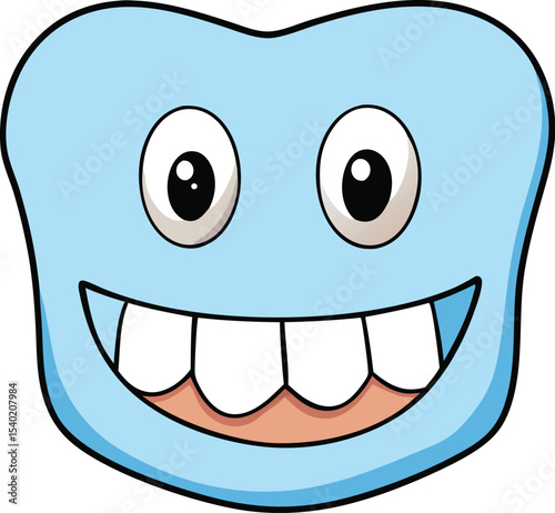 happy smiling face with teeth