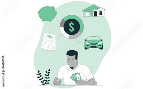 Manage money concept illustration