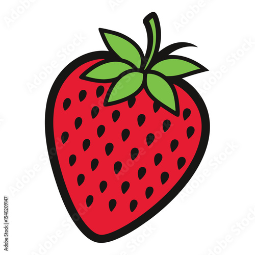 Simple strawberry silhouette illustration for design projects