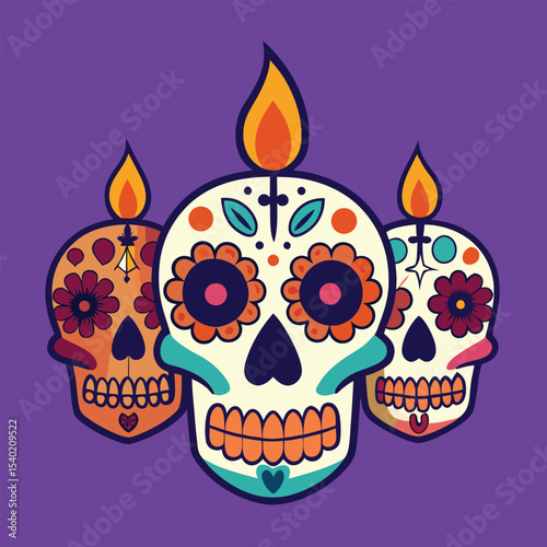 Dia de los Muertos Icon Set Vector Design Elements