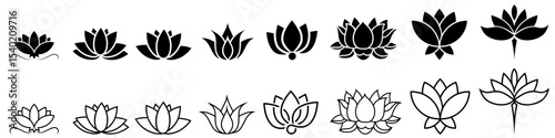 Lotus icon vector set. Harmony illustration sign collection. Buddha flower symbol.