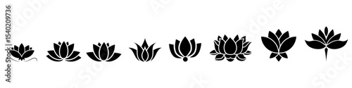 Lotus icon vector set. Harmony illustration sign collection. Buddha flower symbol.