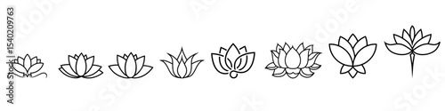 Lotus icon vector set. Harmony illustration sign collection. Buddha flower symbol.