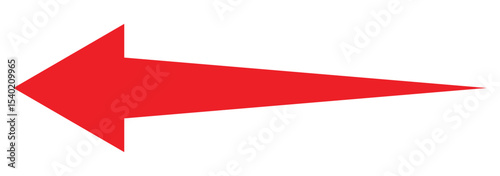 Long arrow. arrow pointing right site. Red horizontal long arrow pointing right. Bold thine long arrow. Vector illustration. 