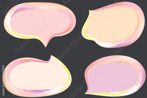 light colorful art outline speech bubbles with background