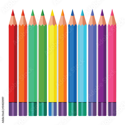 Colorful Set of 10 Art Pencils: Essential Art Supplies for Drawing and Coloring