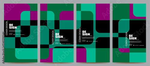 abstract geometric colorful background set