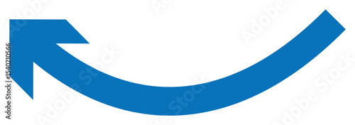 Blue curve arrow icon. Curved or arch arrow icon isolated. Flat style arrow icon for your website, design, logo, app, UI. Vector illustration.