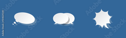 white gradient Bubble speech in flat design vector