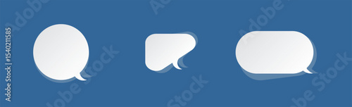 white gradient Bubble speech in flat design vector