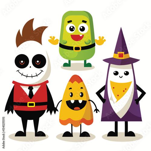 Cute Simplified Candy Corn Ghost Illustration
