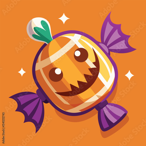 Cute Simplified Candy Corn Ghost Illustration