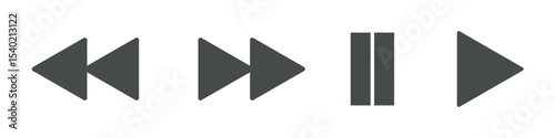 Play and pause buttons icon set, ideal for media player. Elements for video streaming app. vector icon