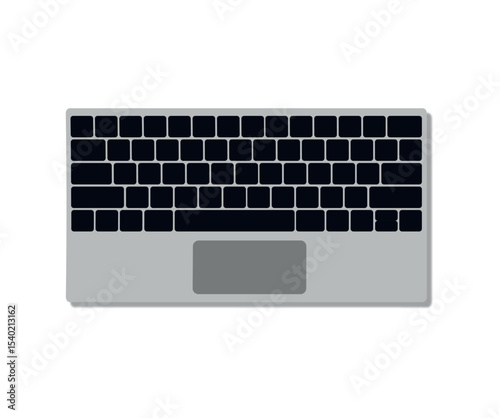 Laptop keyboard computer isolated black key button board for digital pc
