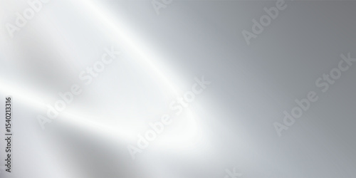 Silver foil background with metal mirror texture. Chrome gradient surface with light gloss. Vector aluminum grey sheet