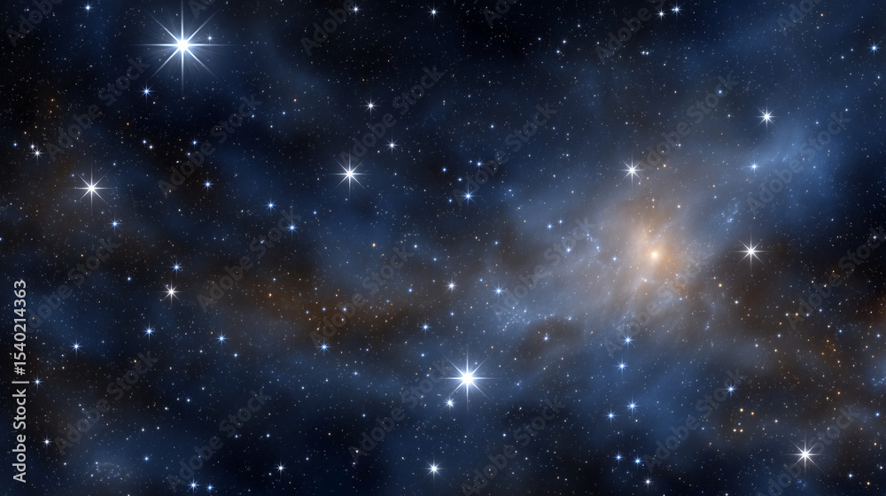 Naklejka premium A mesmerizing starfield in deep space with a cosmic backdrop