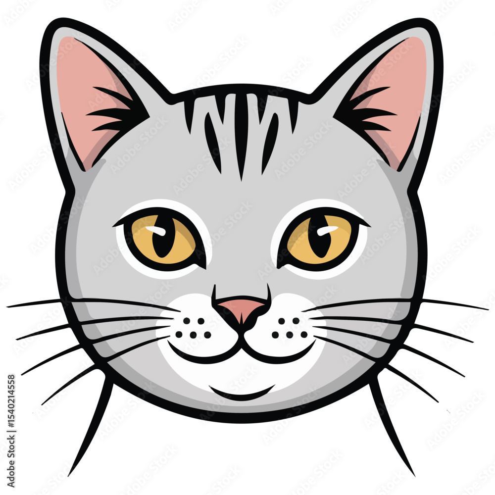Obraz premium Cat outline illustration art vector isolated white background