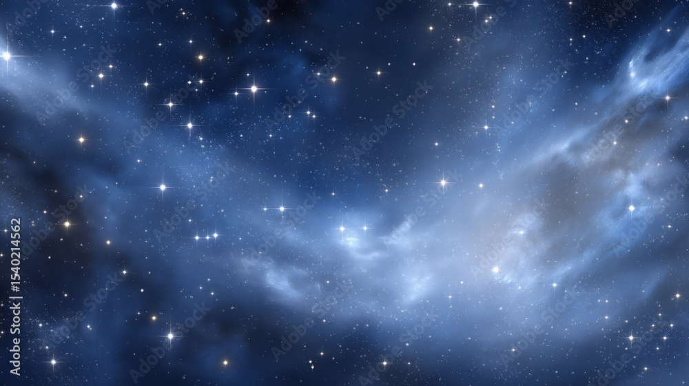Fototapeta premium Starfield in Deep Space with Shining Stars and Ethereal Glow