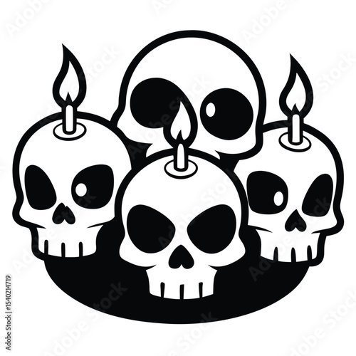 Four Black and White SKU Icons Transparent PNG Format