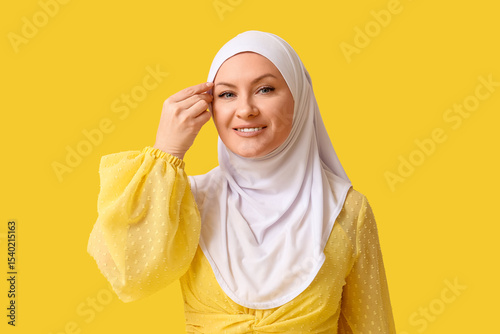Happy Muslim woman in hijab...
