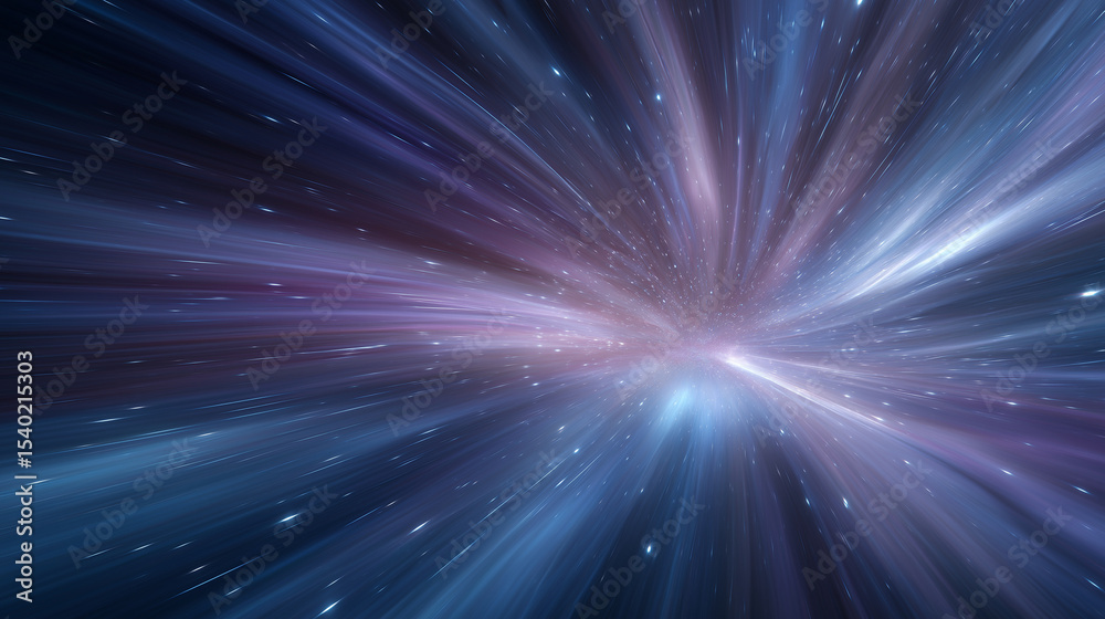 Fototapeta premium Dynamic 3D Illustration of Abstract Space Hyperjump