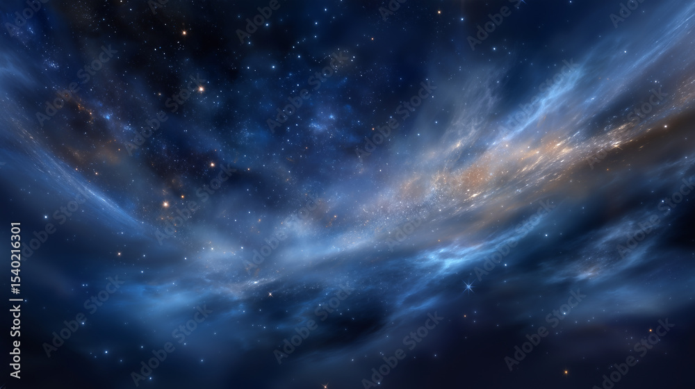Fototapeta premium A deep space banner featuring a stunning starfield and nebulae
