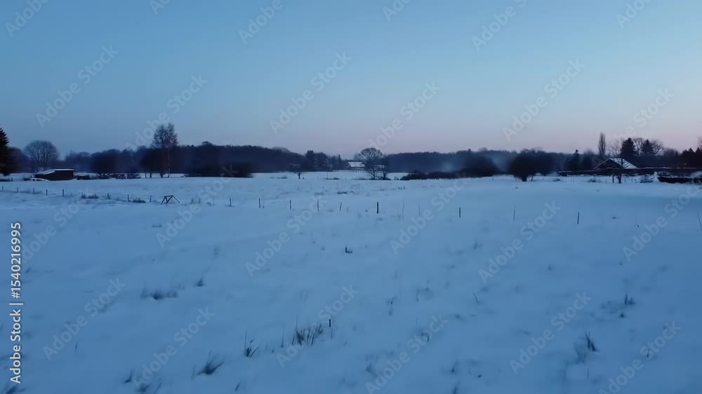 Snowy field at dawn landscape Snowy field at dawn landscape
