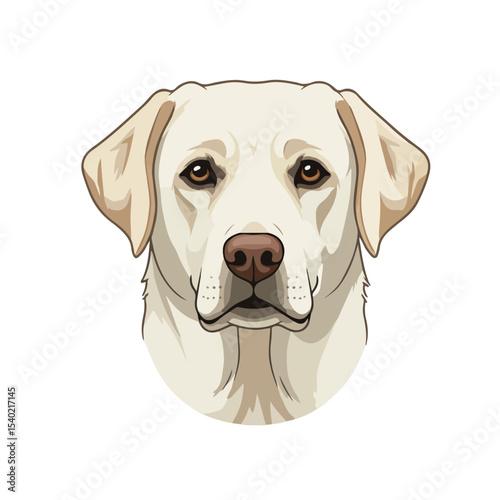 Labrador Retriever head vector illustration isolated on transparent background