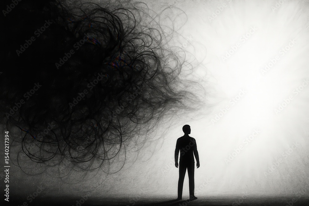 Obraz premium Overcoming anxiety through cognitive behavioral therapy in a transformative setting