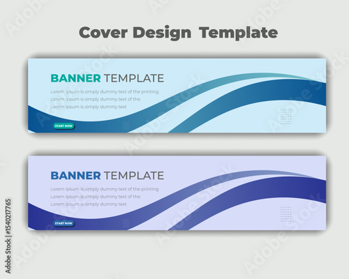 Set abstract horizontal gradient background web banner design template