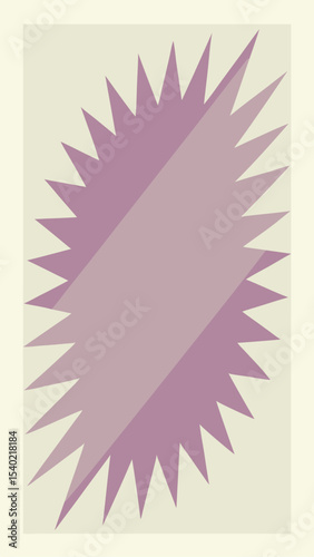 Abstract geometric design with spiky starburst shape in soft purple tones
