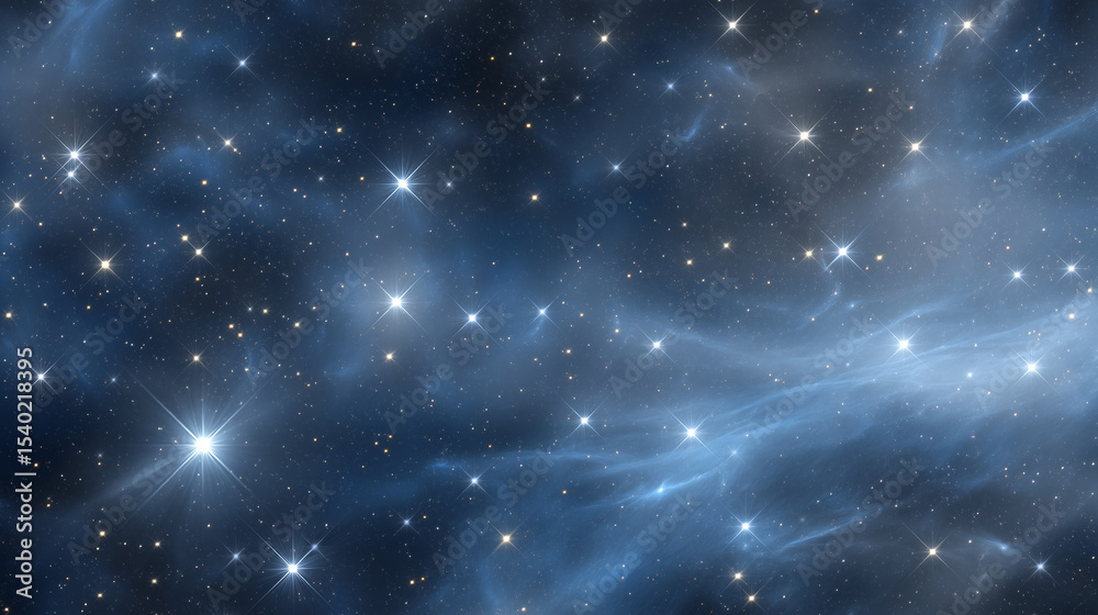 Fototapeta premium AstarfieldinDeepSpaceIlluminatedbyDistantStars