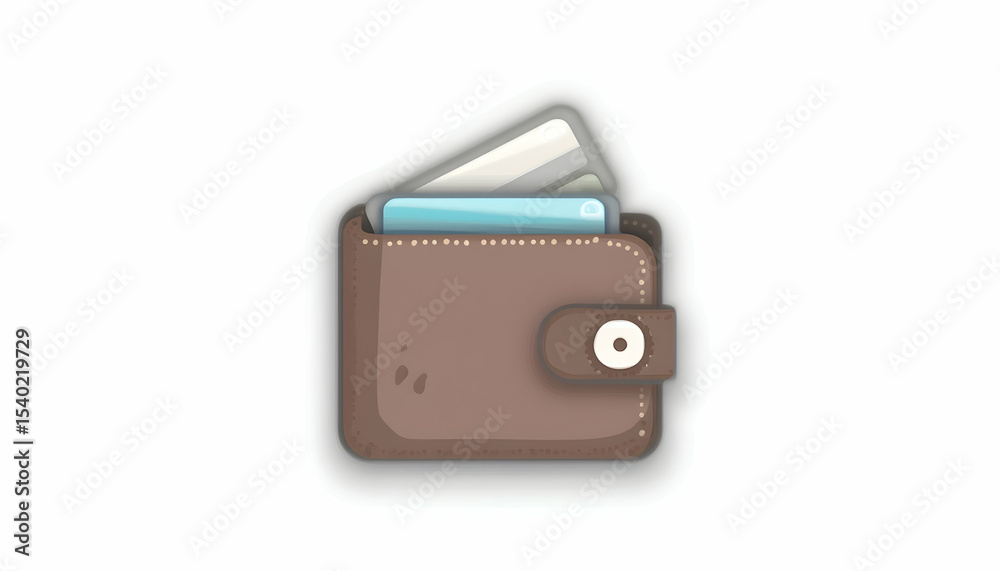 Fototapeta premium Wallet with Cards Illustration Isolated on White Background