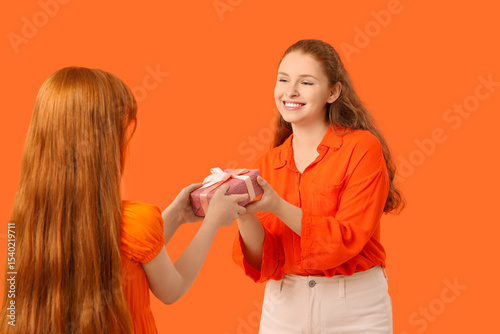 Cute ginger girl giving gif...