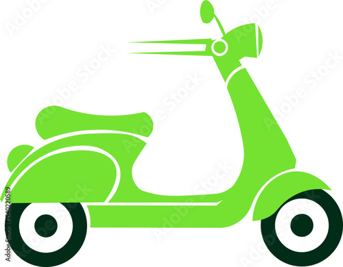 Green Scooter Illustration