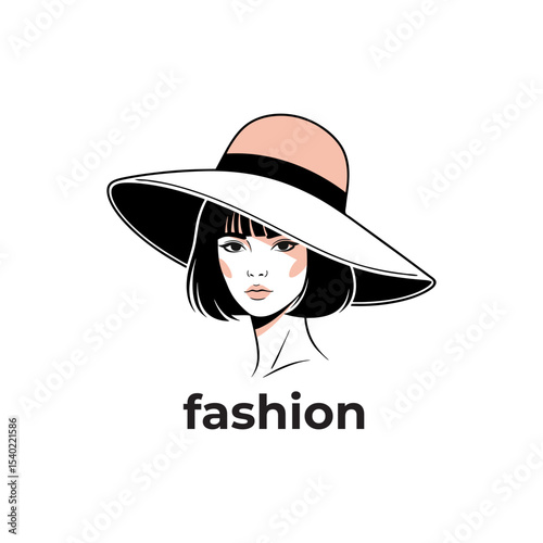 girl with hat logo fashion