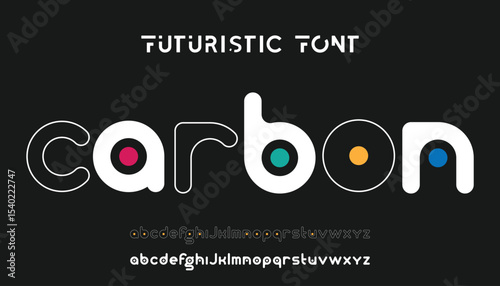 Colorful Creative Outline Double line monogram alphabet and tech fonts. Lines font regular uppercase and lowercase. Vector illustration.