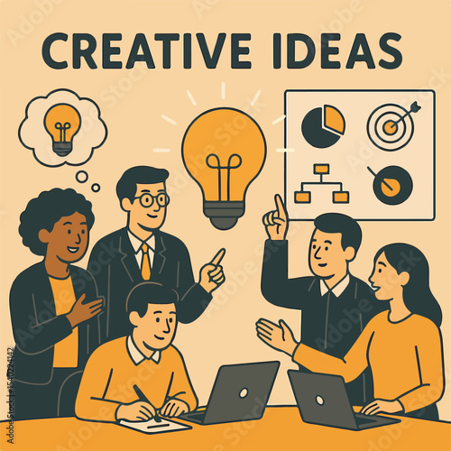 Business people brainstorming and developing creative ideas.