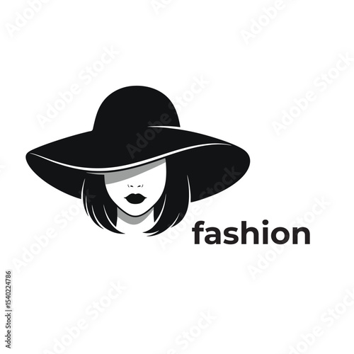 girl with hat logo fashion