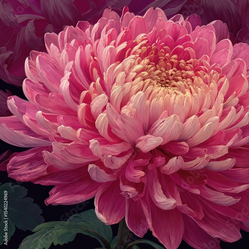 Macro of Chrysanthemum in Bloom