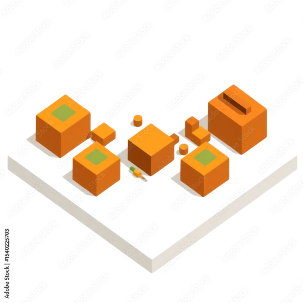 Fototapeta premium isometric house on white background