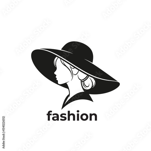 girl with hat logo fashion
