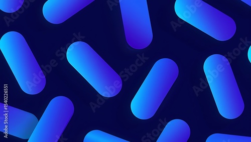 Abstract blue gradient background with capsule shapes for wallpaper or presentation design use case