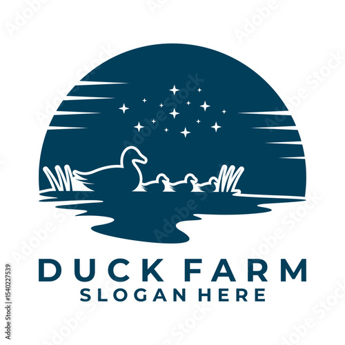 Duck Farm creative logo design vector template. Duck logo design