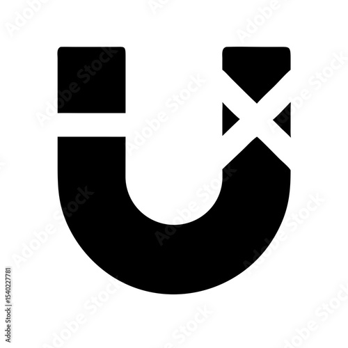 Magnet with x icon vector illustration