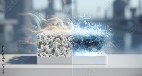 A striking display showcasing smart materials transitioning between adaptive and liquid metal forms. This experiment illustrates the incredible versatility of shape memory alloys in action.