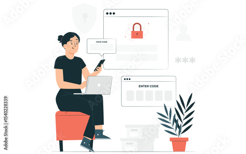  Two factor authentication concept illustration