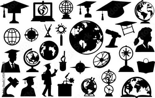 set of  educational icons for web