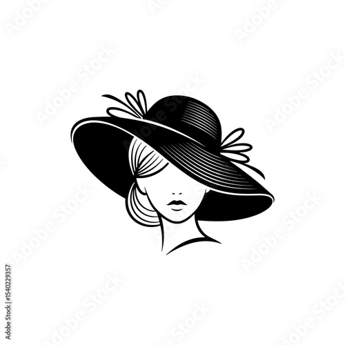 girl with hat logo fashion