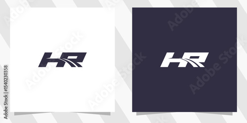 letter hr rh logo design